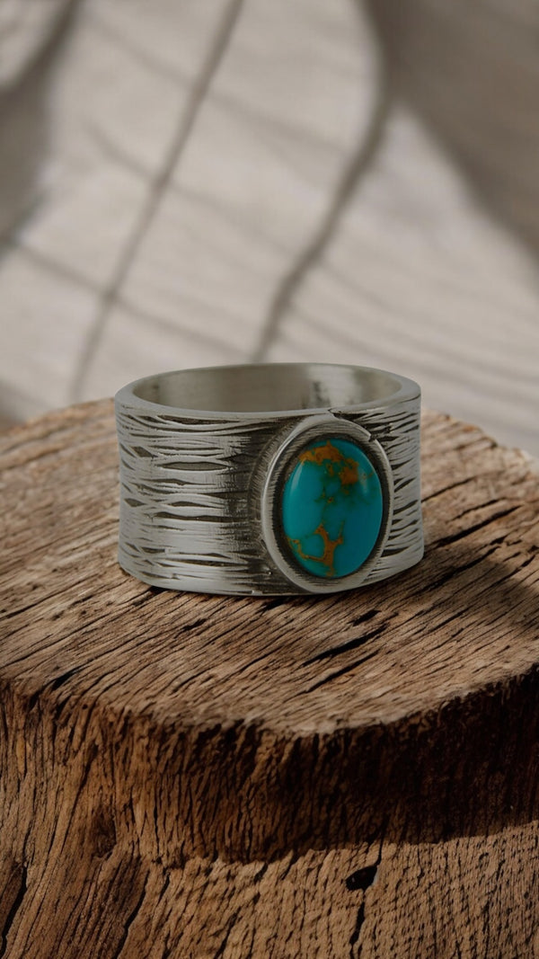 Tubular Ring with Turquoise