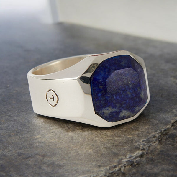 Hexagonal &amp; Lapis Lazuli Ring
