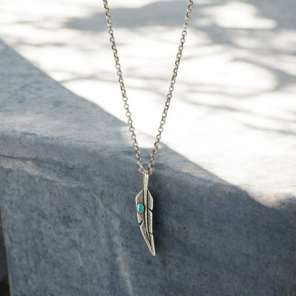 Feather &amp; Onyx Necklace