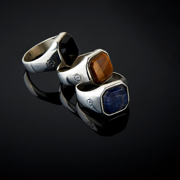 Hexagonal &amp; Lapis Lazuli Ring
