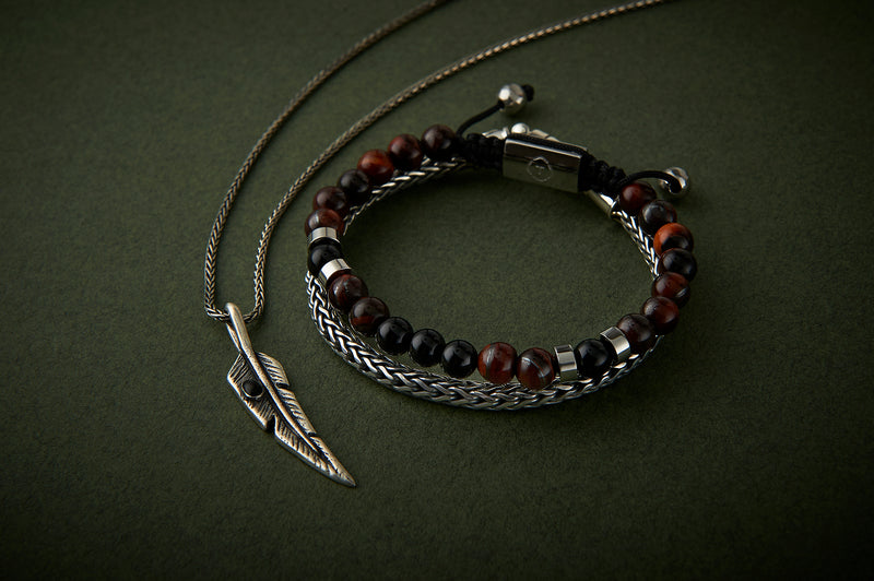 Feather &amp; Onyx Necklace
