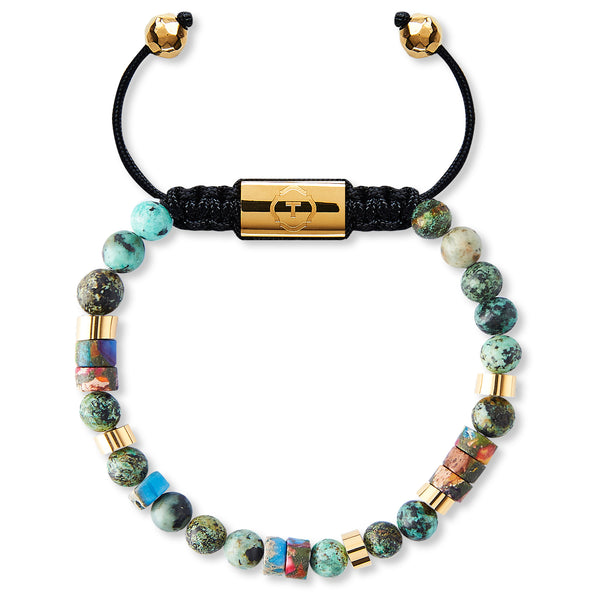 African Turquoise with Heishis GOLD